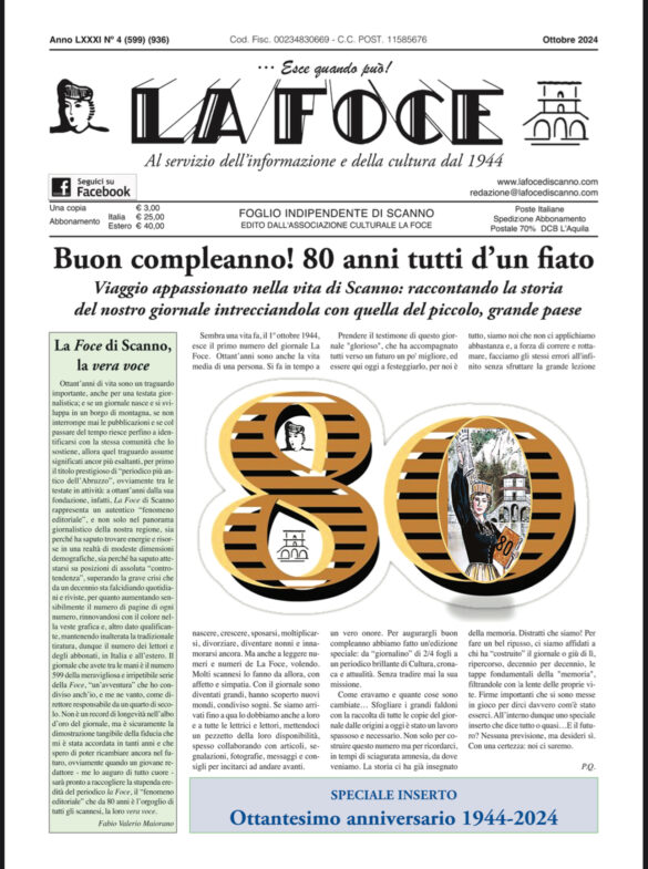 Anni E Non Li Dimostra Il Periodico La Foce Di Scanno Taglia Un